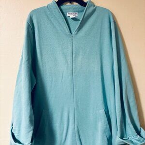 North style, sweatshirt style bathrobe, zip front, size 1x